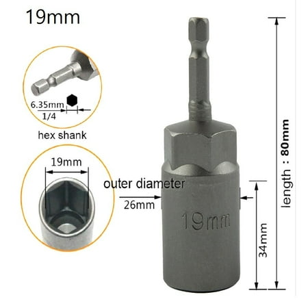 1PCS 80mm Length 1/4 Hex DriveSocketImpact Nut Bolt Drill Bits