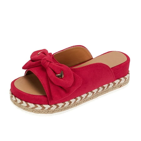 TUOBARR Platform Sandalss Women Bow Knot Comfy Sandals Summer Women Thick Soled Sandals Fish Mouth Slippers Red
TUOBARR Platform Sandalss Women Bow Knot Comfy Sandals Summer Women Thick Soled Sandals Fish Mouth Slippers Red