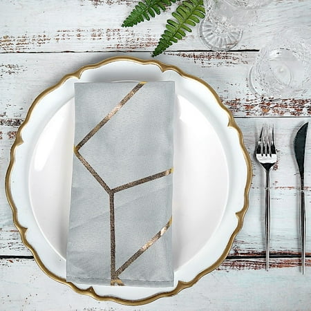 BalsaCircle 5 Pieces Silver 20 Geometric Design Polyester Dinner Napkins Tablecloths
BalsaCircle 5 Pieces Silver 20 Geometric Design Polyester Dinner Napkins Tablecloths