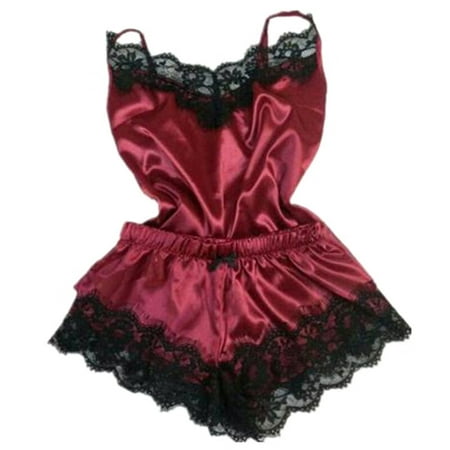 TruPeony Women Sleepwear Sleeveless Strap Nightwear Lace Trim Satin Cami Top Pajama Set
TruPeony Women Sleepwear Sleeveless Strap Nightwear Lace Trim Satin Cami Top Pajama Set