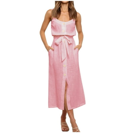 Dresses for Women White Dress Women Buttons Bandage Solid Sling Vest Sleeveless Casual Sexy Loose Fit Long Dress Clearance 2022 Dress Pants Women Long Dresses for Women Pink S
Dresses for Women White Dress Women Buttons Bandage Solid Sling Vest Sleeveless Casual Sexy Loose Fit Long Dress Clearance 2022 Dress Pants Women Long Dresses for Women Pink S
