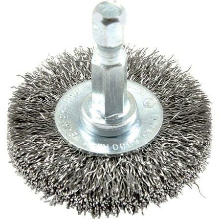 2Pc Forney 1-1/2 In. Hex Crimped Fine Drill-Mounted Wire Wheel