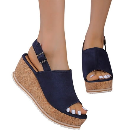 ZIZOCWA Platform Wedge Sandals for Ladies Bohemian Style Fashion Beach Sandals Summer Retro Womens Thick Bottom Buckle Sandalias Mujer Dark Blue Size7.5
ZIZOCWA Platform Wedge Sandals for Ladies Bohemian Style Fashion Beach Sandals Summer Retro Womens Thick Bottom Buckle Sandalias Mujer Dark Blue Size7.5