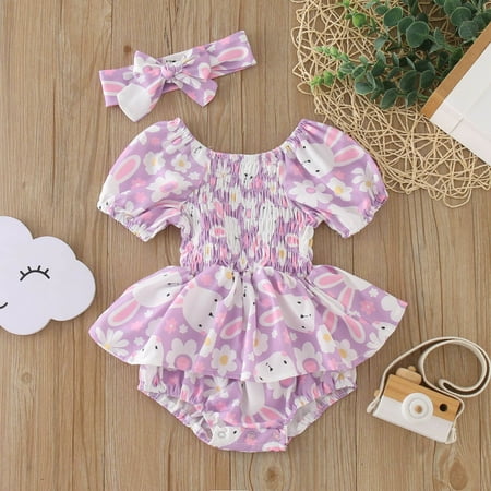 jbyrvq Girls Short Sleeve Cartoon Rabbit Printed Romper Bodysuits Headbands Set Easter Day
jbyrvq Girls Short Sleeve Cartoon Rabbit Printed Romper Bodysuits Headbands Set Easter Day