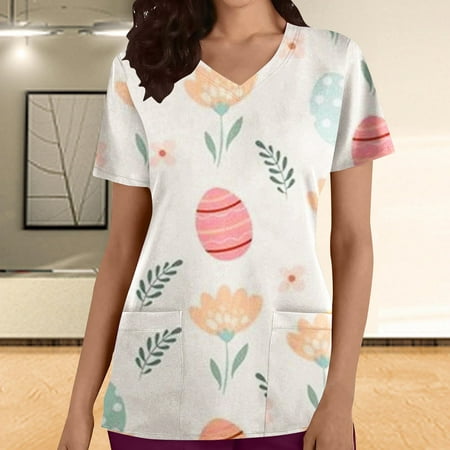 Summer Savings Clearance wo-fusoul Plus Size Tops Easter Shirts for Women Scrubs Top Women s Working Uniform Nursing Uniform With Two Pockets Short Sleeve V-neck Summer Blouse
Summer Savings Clearance wo-fusoul Plus Size Tops Easter Shirts for Women Scrubs Top Women s Working Uniform Nursing Uniform With Two Pockets Short Sleeve V-neck Summer Blouse