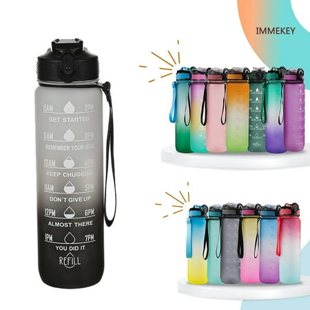IMMEKEY 32OZ Water Bottles with Removable Straw & Time Marker BPA Free Tritan Material Leakproof Water Jug for Fitness Sports
IMMEKEY 32OZ Water Bottles with Removable Straw & Time Marker BPA Free Tritan Material Leakproof Water Jug for Fitness Sports