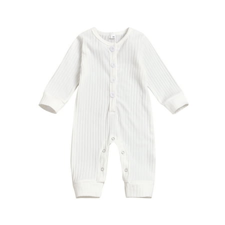 Opperiaya Newborn Baby Romper Solid Color Ribbed Knit Button Jumpsuit Spring Fall One-piece Clothes
Opperiaya Newborn Baby Romper Solid Color Ribbed Knit Button Jumpsuit Spring Fall One-piece Clothes