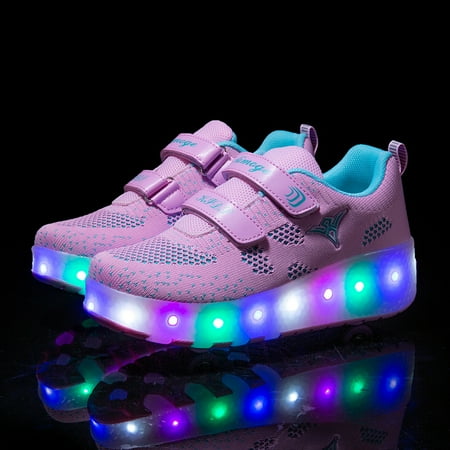 Kids Led Light Up Sneakers Hook-and-loop Fastener Two Wheels Roller Skates Shoes Outdoor Sports For Boys And Girls
Kids Led Light Up Sneakers Hook-and-loop Fastener Two Wheels Roller Skates Shoes Outdoor Sports For Boys And Girls
