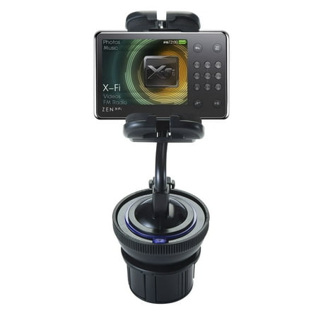 Unique Auto Cupholder and Suction Windshield Dual Purpose Mounting System for Creative Zen X-Fi with Wireless LAN - Flexible Holder System Includes Two Mount Options