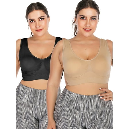 YouLoveIt Women Sports Bra 2-pack Plus Size Seamless Sports Bra Wireless Sports Bra for Women Underwear Sport Yoga Bras with Removable Pads
YouLoveIt Women Sports Bra 2-pack Plus Size Seamless Sports Bra Wireless Sports Bra for Women Underwear Sport Yoga Bras with Removable Pads
