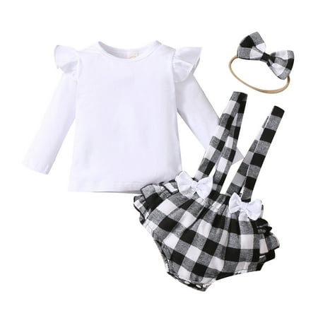Infant Baby Girls Tops+Plaid Printed Ruffles Suspender Shorts Headbands Outfits
Infant Baby Girls Tops+Plaid Printed Ruffles Suspender Shorts Headbands Outfits