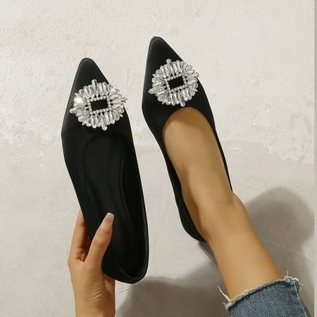 Women‘s Rhinestone Ballet Flats Fashion Solid Color Pointed Toe Slip On Shoes Soft Sole Walking Shoes
Women‘s Rhinestone Ballet Flats Fashion Solid Color Pointed Toe Slip On Shoes Soft Sole Walking Shoes