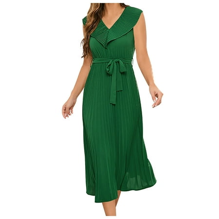 YanHoo Women s Summer Dresses Peach Heart Pleated V-Neck Sleeveless Midi Dress Casual Waist Bandage Swing Dress
YanHoo Women s Summer Dresses Peach Heart Pleated V-Neck Sleeveless Midi Dress Casual Waist Bandage Swing Dress
