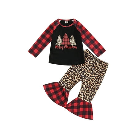 Toddler Baby Girl Christmas Tree Letter Print Long Sleeve Shirt Tops Leopard Print Plaid Flare Pants
Toddler Baby Girl Christmas Tree Letter Print Long Sleeve Shirt Tops Leopard Print Plaid Flare Pants