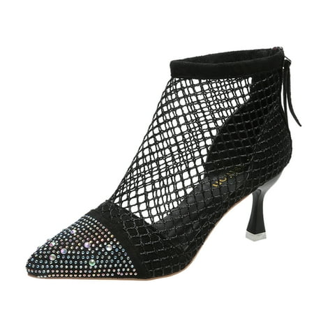 GWAABD Wide Ankle Boots for Women Ladies Fashion Breathable Mesh Back Zipper Short Boots Rhinestone Pointed High Heel Cool Boots
GWAABD Wide Ankle Boots for Women Ladies Fashion Breathable Mesh Back Zipper Short Boots Rhinestone Pointed High Heel Cool Boots