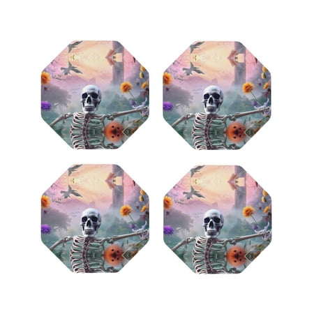 Drink Coasters Set of 4 Pink Mist Sunflower Skull Leather Coasters for Coffee Table Protector Heat Resistant Cute Coasters for Home Decor Housewarming Gifts Bar Kitchen 4 Inch Octagon
Drink Coasters Set of 4 Pink Mist Sunflower Skull Leather Coasters for Coffee Table Protector Heat Resistant Cute Coasters for Home Decor Housewarming Gifts Bar Kitchen 4 Inch Octagon