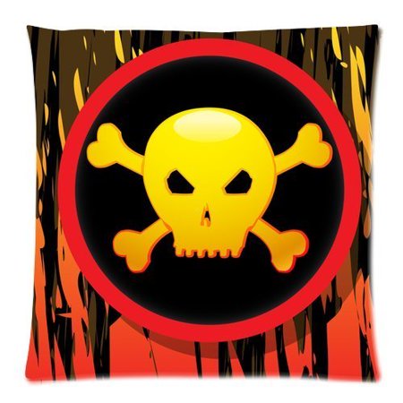 ARTJIA Art Skull Picture Throw Pillow Cover Cushion Case 18x18 inches Two Sides Printing