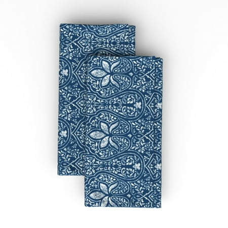 Cotton Sateen Dinner Napkins (Set of 2) - Angel White Rotated Navy Damask Blue Persian Print Cloth Dinner Napkins by Spoonflower
Cotton Sateen Dinner Napkins (Set of 2) - Angel White Rotated Navy Damask Blue Persian Print Cloth Dinner Napkins by Spoonflower