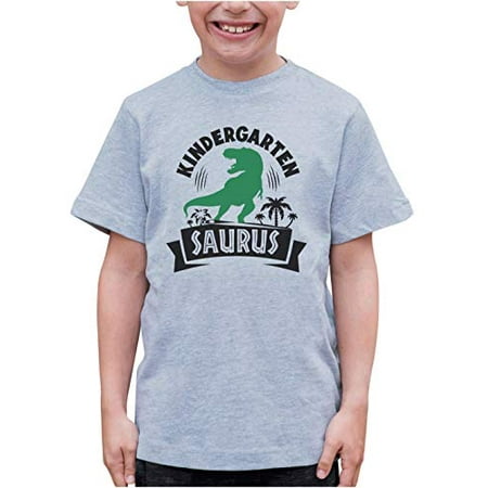 7 ate 9 Apparel Kid s Dinosaur Kindergarten Saurus Grey T-Shirt