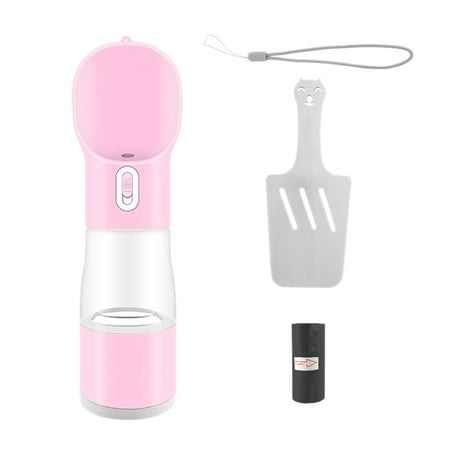 Portable Dog Water Bottle 4 in 1 Leak Proof Dog Travel Water Bottle with Food Container Shovel and Garbage Bag(Pink)
Portable Dog Water Bottle 4 in 1 Leak Proof Dog Travel Water Bottle with Food Container Shovel and Garbage Bag(Pink)