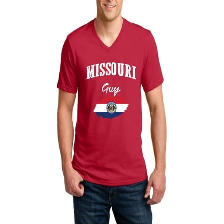 Missouri Guy Men V-Neck Shirts Ringspun Tee