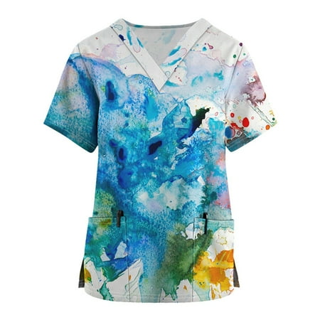 Sksloeg Womens Scrub Tops Marble Printed Plus Size Top Shirts Short Sleeve Working Tops Workwear Comfy Shirt Blouses Clothing Sky Blue XXXXXL
Sksloeg Womens Scrub Tops Marble Printed Plus Size Top Shirts Short Sleeve Working Tops Workwear Comfy Shirt Blouses Clothing Sky Blue XXXXXL