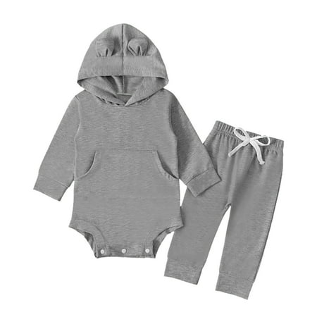 QIPOPIQ Rompers for Baby Girls Clearance Newborn Infant Baby Long Sleeve Solid Hoodie Romper Bodysuit Tops+Pants Set
QIPOPIQ Rompers for Baby Girls Clearance Newborn Infant Baby Long Sleeve Solid Hoodie Romper Bodysuit Tops+Pants Set