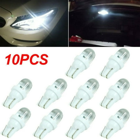 Gerich 10Pcs T10 501 W5W Car Side Light Bulbs Number Plate Interior Wedge LED White