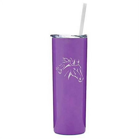 20 oz Skinny Tall Tumbler Stainless Steel Vacuum Insulated Travel Mug With Straw Horse Head (Purple)
20 oz Skinny Tall Tumbler Stainless Steel Vacuum Insulated Travel Mug With Straw Horse Head (Purple)