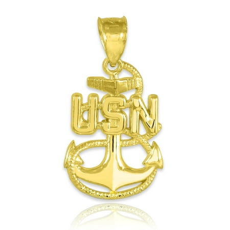 US Navy 10k Gold Fouled Anchor Pendant