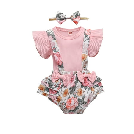 Rovga Girls Outfit Sets Girl Clothes Romper Floral Suspender Shorts T-Shirt Tops Ruffle Sleeve Outfit Jumpsuit Headband Set 0-12M Toddler Girls Clothing
Rovga Girls Outfit Sets Girl Clothes Romper Floral Suspender Shorts T-Shirt Tops Ruffle Sleeve Outfit Jumpsuit Headband Set 0-12M Toddler Girls Clothing