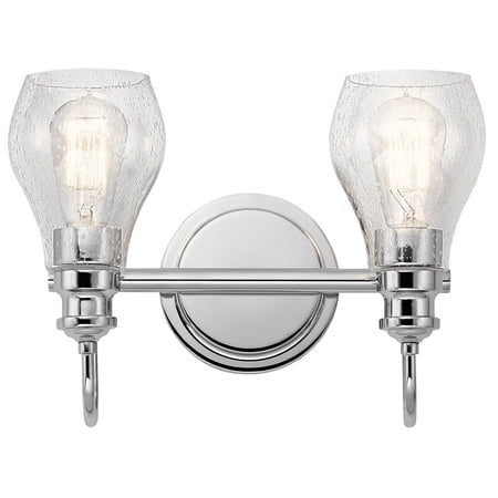 Bathroom Vanity 2 Light Fixtures With Chrome Finish Steel Material Medium Bulb 14" 200 Watts