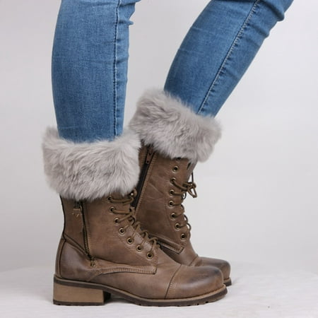 

Haykey Winter Socks for Women Boot Cuffs Winter Plush Knit Leg Warmers Boot Topper Socks 2 Pairs