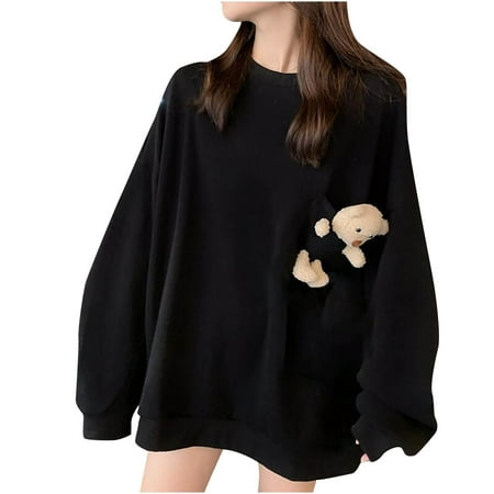 Mrat Long Sleeve Shirts for Women Long Sleeve Round-Neck Blouses Ladies Spring And Autumn Loose Wild Pullover Solid Bear Sweatshirt Long Sleeve Corset Tops for Female
Mrat Long Sleeve Shirts for Women Long Sleeve Round-Neck Blouses Ladies Spring And Autumn Loose Wild Pullover Solid Bear Sweatshirt Long Sleeve Corset Tops for Female