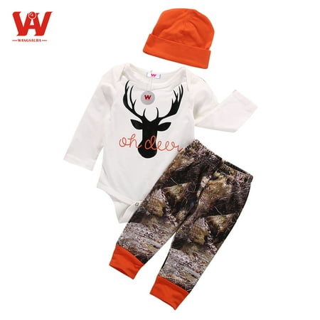Lieserram Infant Baby Girl Boy Clothes 3 6 9 12 18 24 Months Deer Romper+Camouflage Pants+Hat Outfits
Lieserram Infant Baby Girl Boy Clothes 3 6 9 12 18 24 Months Deer Romper+Camouflage Pants+Hat Outfits