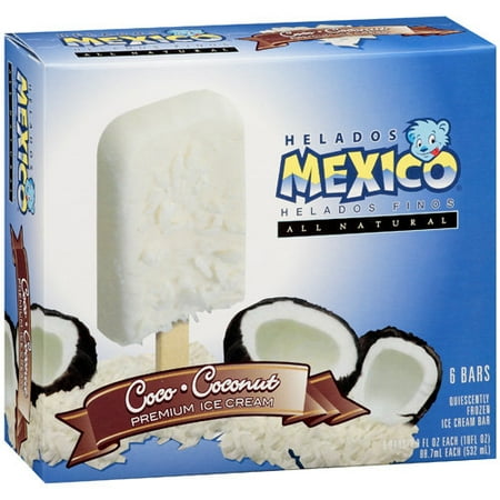 Helados Mexico Coco-Coconut Premium Ice Cream Bars, 18 fl oz - Walmart.com