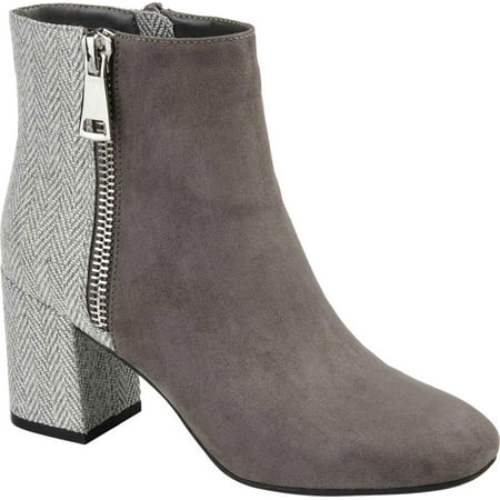 Women s Journee Collection Sarah Heeled Ankle Bootie Grey Manmade 7 M