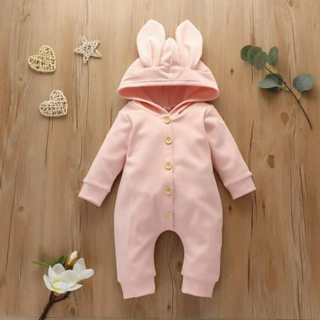 Newborn Girls Clothes Baywell Infant Baby Girls Boys Rompers Autumn Rabbit Ears Hooded Solid Long-sleeved Breasted Jumpsuit Newborn Romper Clothes
Newborn Girls Clothes Baywell Infant Baby Girls Boys Rompers Autumn Rabbit Ears Hooded Solid Long-sleeved Breasted Jumpsuit Newborn Romper Clothes