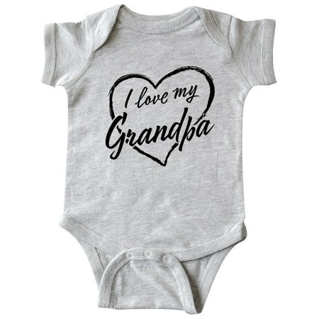 Inktastic I Love My Grandpa in Black Chalk Heart Gift Baby Boy or Baby Girl Bodysuit
