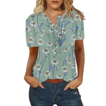 JDEFEG Womens T Shirts Multiple Pack Womens Casual Fashion Floral Polka Dots Printing Buttons O Neck Short Sleeve Tops T Shirt Blouse Full Sleeve Scrub Top Green L
JDEFEG Womens T Shirts Multiple Pack Womens Casual Fashion Floral Polka Dots Printing Buttons O Neck Short Sleeve Tops T Shirt Blouse Full Sleeve Scrub Top Green L