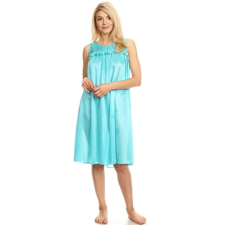 Lati Fashion Women Nightgown Sleepwear Female Sleep Dress Nightshirt Teal L
Lati Fashion Women Nightgown Sleepwear Female Sleep Dress Nightshirt Teal L