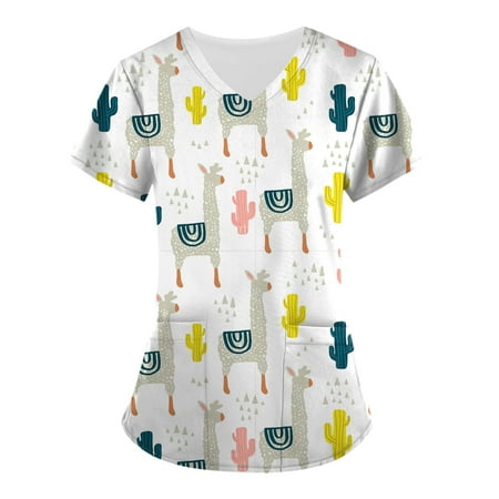 RPVATI Womens Plus Size Scrubs Tops Short Sleeve Animal Print Workwear Uniform V Neck Loose Fit Casual Tshirts
RPVATI Womens Plus Size Scrubs Tops Short Sleeve Animal Print Workwear Uniform V Neck Loose Fit Casual Tshirts