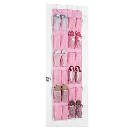 Whitmor 24 Pocket Over The Door Shoe Organizer Pink