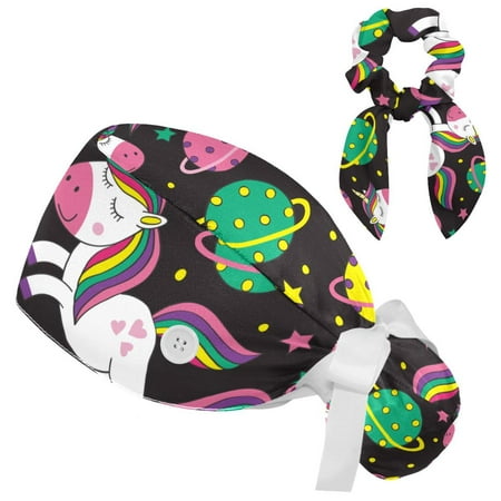 Working Cap with Buttons and Sweatband Scrub Hat Bouffant Caps with Scrunchie Unicorn Tie Back Hats
Working Cap with Buttons and Sweatband Scrub Hat Bouffant Caps with Scrunchie Unicorn Tie Back Hats