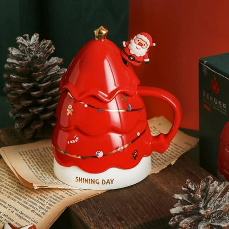 CenturyX Christmas Tree Coffee Mug Cute Ceramic Water Cup with Lid and Spoon
CenturyX Christmas Tree Coffee Mug Cute Ceramic Water Cup with Lid and Spoon