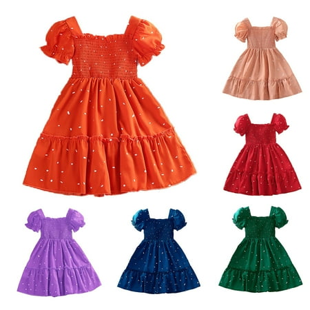 Aayomet Baby Girl Clothes Toddler Girls Dresses Bubble Sleeves Short Sleeved Pleated Polka Dot Princess Dress Summer Beach RD1 18-24 Months
Aayomet Baby Girl Clothes Toddler Girls Dresses Bubble Sleeves Short Sleeved Pleated Polka Dot Princess Dress Summer Beach RD1 18-24 Months