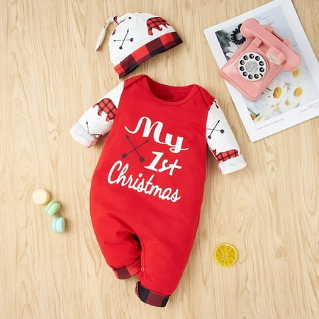One opening Baby s Two Piece Set Toddler s Animal Plaid Romper Round Neck Long Sleeve Hat Newborn
One opening Baby s Two Piece Set Toddler s Animal Plaid Romper Round Neck Long Sleeve Hat Newborn