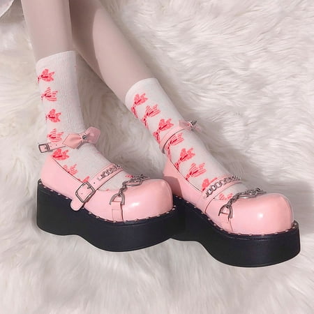 SaraIris Mary Jane Shoes Metal Chain Chunky Heel Gothic Lolita Flat Platform Shoes for Women Pink
SaraIris Mary Jane Shoes Metal Chain Chunky Heel Gothic Lolita Flat Platform Shoes for Women Pink