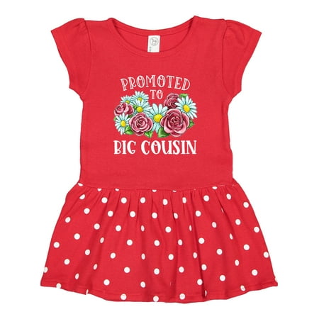 Inktastic Promoted to Big Cousin with Flowers Gift Toddler Girl Dress