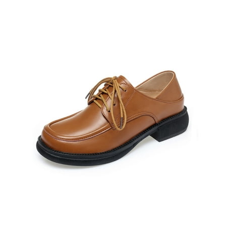 Eloshman Womens Lightweight Round Toe Flats School Anti-Slip Leather Shoes Comfort Low Heel Dress Light Brown 9
Eloshman Womens Lightweight Round Toe Flats School Anti-Slip Leather Shoes Comfort Low Heel Dress Light Brown 9
